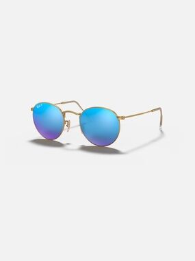 Ray-Ban Polarized Gold Frame Sunglasses with Blue Lenses